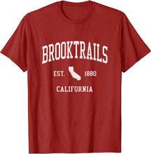 Brooktrails California CA T-Shirt Vintage Athletic Sports Design Tee