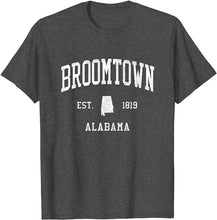 Broomtown Alabama AL T-Shirt Vintage Athletic Sports Design Tee