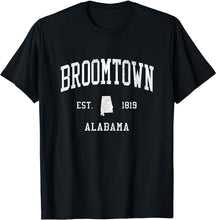 Broomtown Alabama AL T-Shirt Vintage Athletic Sports Design Tee