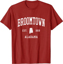 Broomtown Alabama AL T-Shirt Vintage Athletic Sports Design Tee