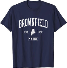 Brownfield Maine ME T-Shirt Vintage Athletic Sports Design Tee