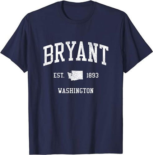 Bryant Washington WA T-Shirt Vintage Athletic Sports Design Tee