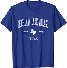 Buchanan Lake Village Texas TX T-Shirt Vintage Athletic Sports Design Tee