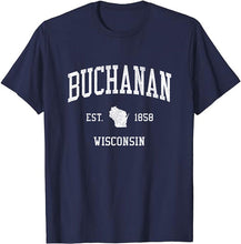 Buchanan Wisconsin WI T-Shirt Vintage Athletic Sports Design Tee
