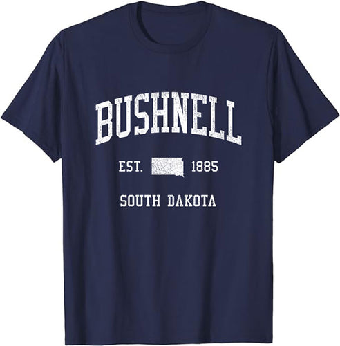Bushnell South Dakota SD T-Shirt Vintage Athletic Sports Design Tee