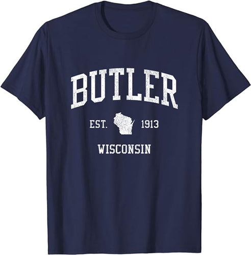 Butler Wisconsin WI T-Shirt Vintage Athletic Sports Design Tee