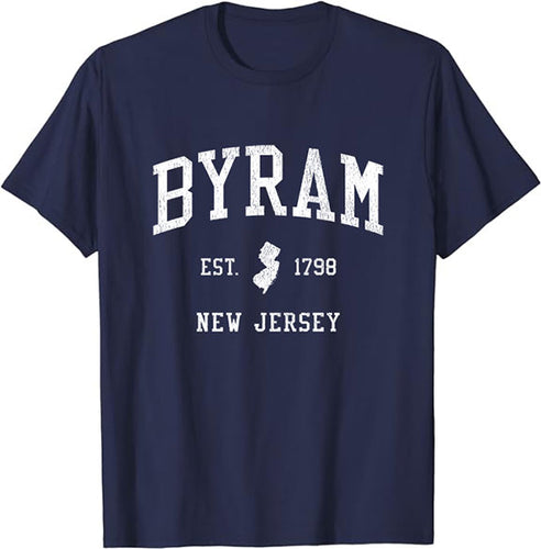 Byram New Jersey NJ T-Shirt Vintage Athletic Sports Design Tee