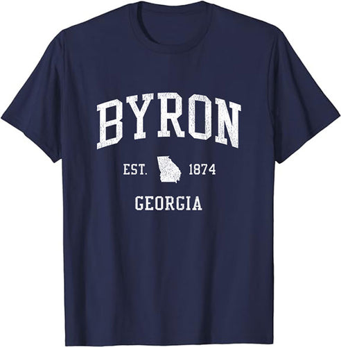 Byron Georgia GA T-Shirt Vintage Athletic Sports Design Tee