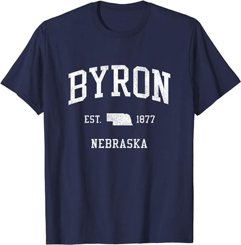 Byron Nebraska NE T-Shirt Vintage Athletic Sports Design Tee