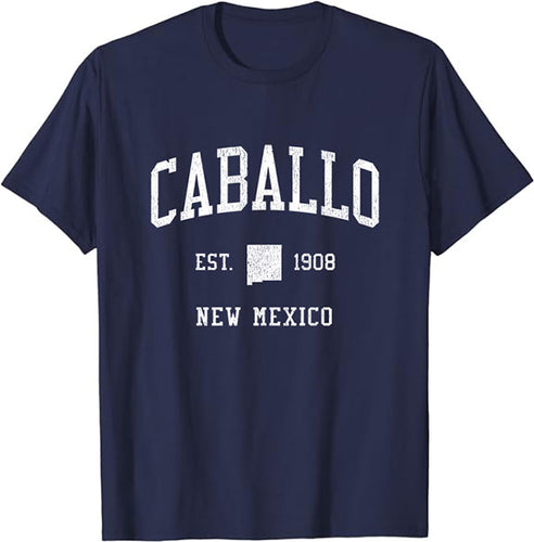 Caballo New Mexico NM T-Shirt Vintage Athletic Sports Design Tee