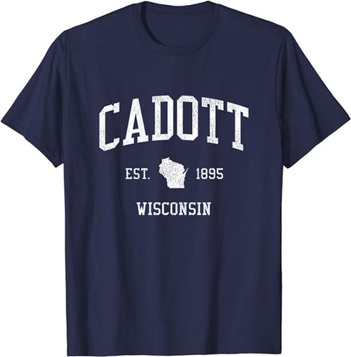 Cadott Wisconsin WI T-Shirt Vintage Athletic Sports Design Tee