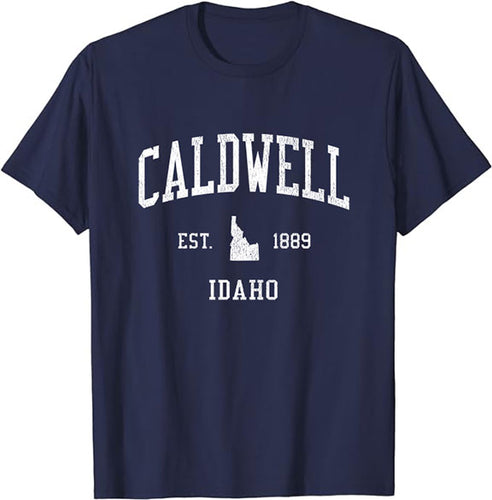 Caldwell Idaho ID T-Shirt Vintage Athletic Sports Design Tee