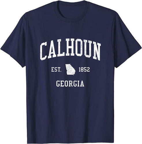 Calhoun Georgia GA T-Shirt Vintage Athletic Sports Design Tee