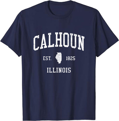 Calhoun Illinois IL T-Shirt Vintage Athletic Sports Design Tee