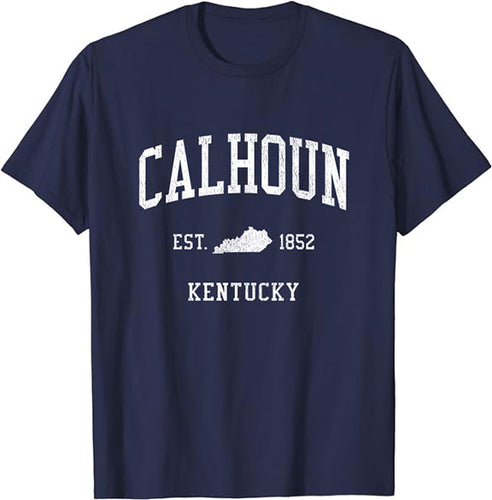 Calhoun Kentucky KY T-Shirt Vintage Athletic Sports Design Tee