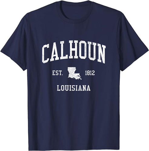 Calhoun Louisiana LA T-Shirt Vintage Athletic Sports Design Tee