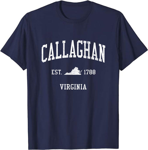 Callaghan Virginia VA Vintage Athletic Sports Design T-Shirt JS01