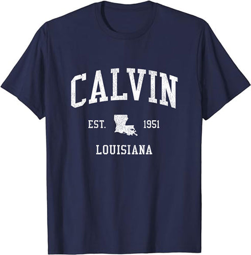 Calvin Louisiana LA T-Shirt Vintage Athletic Sports Design Tee