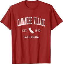 Camanche Village California CA T-Shirt Vintage Athletic Sports Design Tee