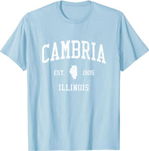 Cambria Illinois IL T-Shirt Vintage Athletic Sports Design Tee