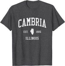 Cambria Illinois IL T-Shirt Vintage Athletic Sports Design Tee