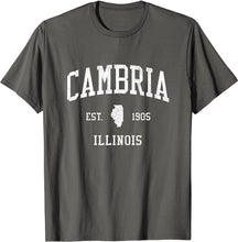 Cambria Illinois IL T-Shirt Vintage Athletic Sports Design Tee