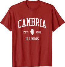 Cambria Illinois IL T-Shirt Vintage Athletic Sports Design Tee