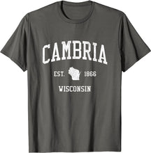 Cambria Wisconsin WI T-Shirt Vintage Athletic Sports Design Tee