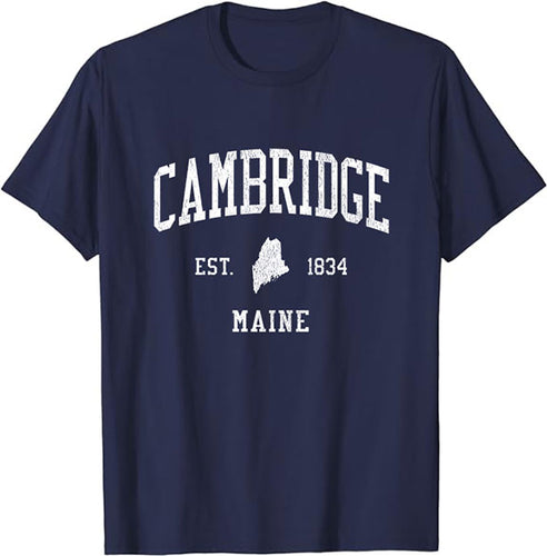 Cambridge Maine ME T-Shirt Vintage Athletic Sports Design Tee