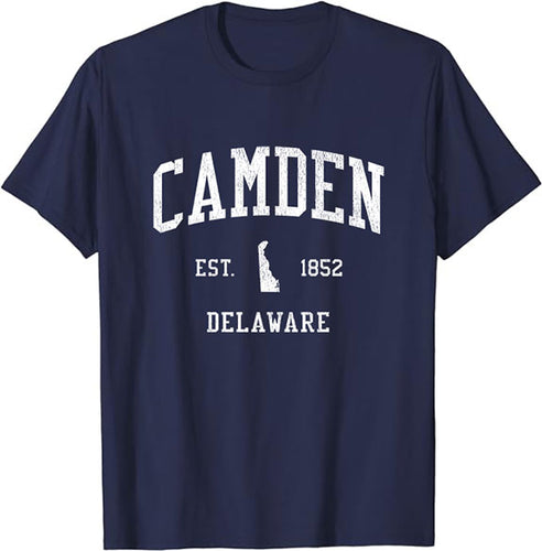 Camden Delaware DE T-Shirt Vintage Athletic Sports Design Tee