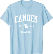 Camden Missouri MO T-Shirt Vintage Athletic Sports Design Tee