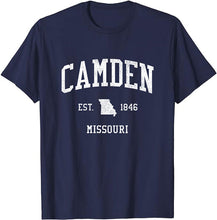 Camden Missouri MO T-Shirt Vintage Athletic Sports Design Tee