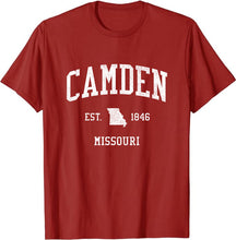 Camden Missouri MO T-Shirt Vintage Athletic Sports Design Tee