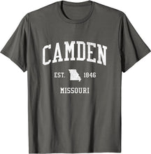 Camden Missouri MO T-Shirt Vintage Athletic Sports Design Tee