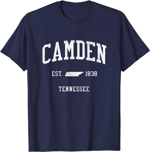 Camden Tennessee TN T-Shirt Vintage Athletic Sports Design Tee