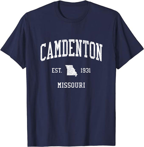 Camdenton Missouri MO T-Shirt Vintage Athletic Sports Design Tee