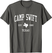 Camp Swift Texas TX T-Shirt Vintage Athletic Sports Design Tee