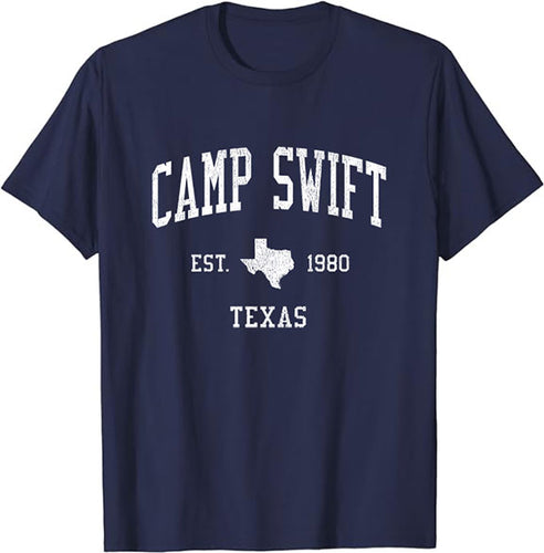 Camp Swift Texas TX T-Shirt Vintage Athletic Sports Design Tee