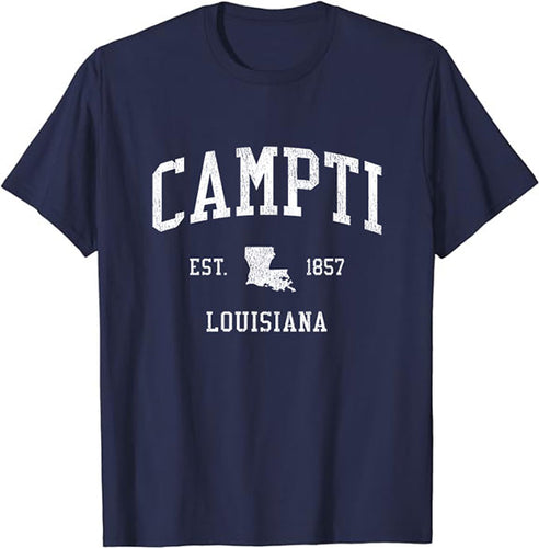 Campti Louisiana LA T-Shirt Vintage Athletic Sports Design Tee