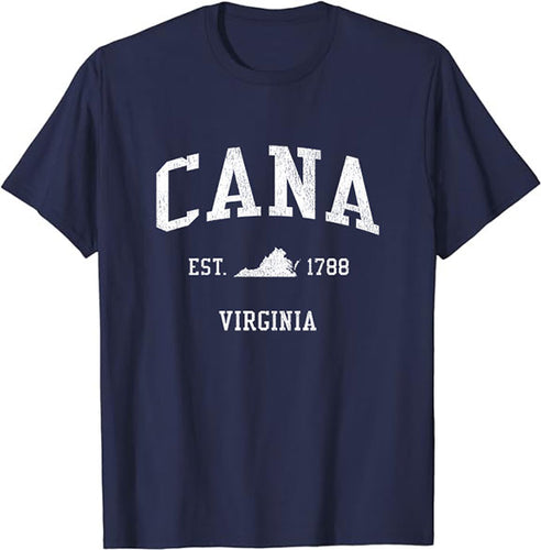 Cana Virginia VA Vintage Athletic Sports Design T-Shirt JS01