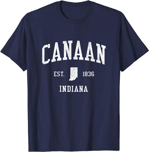 Canaan Indiana IN T-Shirt Vintage Athletic Sports Design Tee