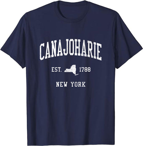 Canajoharie New York NY T-Shirt Vintage Athletic Sports Design Tee