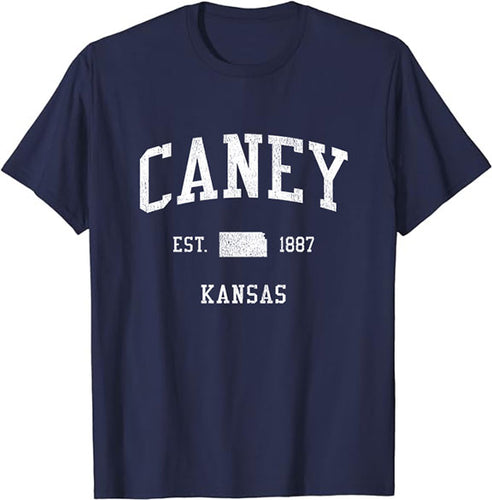 Caney Kansas KS T-Shirt Vintage Athletic Sports Design Tee