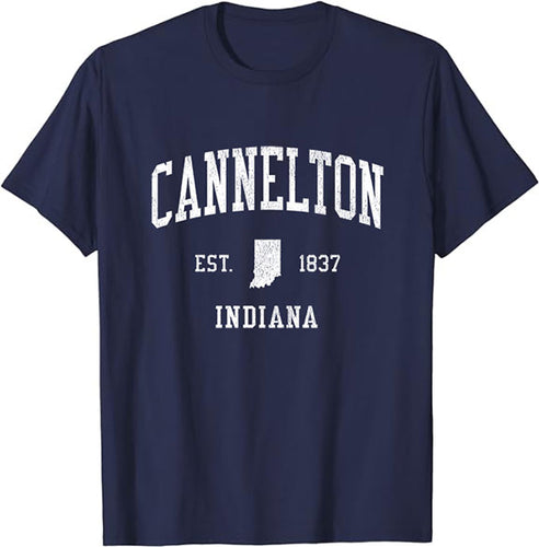 Cannelton Indiana IN T-Shirt Vintage Athletic Sports Design Tee