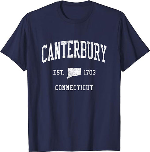 Canterbury Connecticut CT T-Shirt Vintage Athletic Sports Design Tee