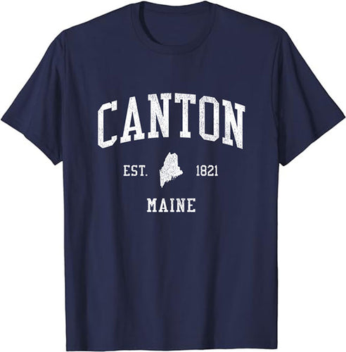 Canton Maine ME T-Shirt Vintage Athletic Sports Design Tee