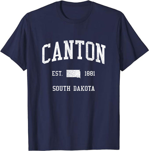 Canton South Dakota SD T-Shirt Vintage Athletic Sports Design Tee