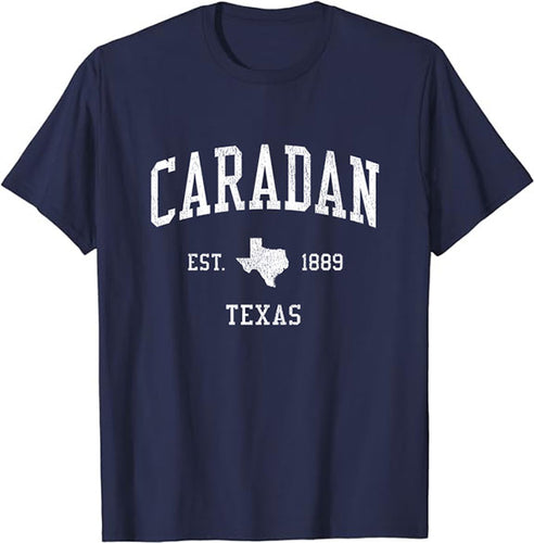 Caradan Texas TX T-Shirt Vintage Athletic Sports Design Tee