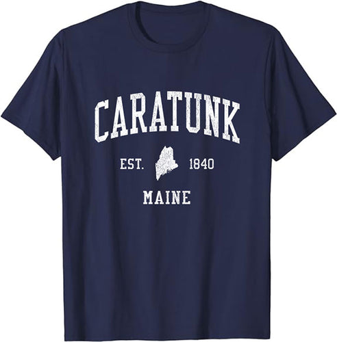 Caratunk Maine ME T-Shirt Vintage Athletic Sports Design Tee
