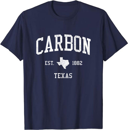 Carbon Texas TX T-Shirt Vintage Athletic Sports Design Tee